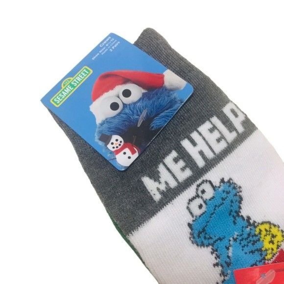 SESAME STREET Unisex Holiday Socks 2 Pairs Shoe Size 6.5-12 - Picture 3 of 5